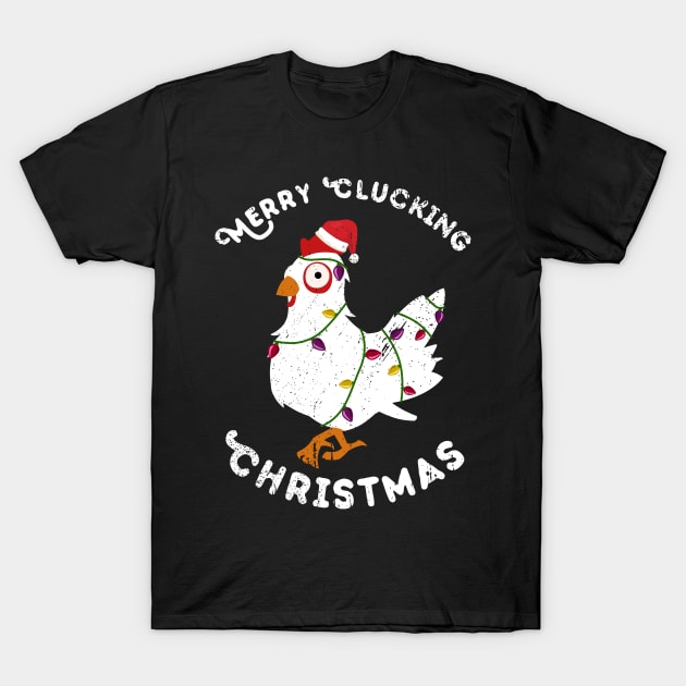 Merry Clucking Christmas T-Shirt by MasliankaStepan